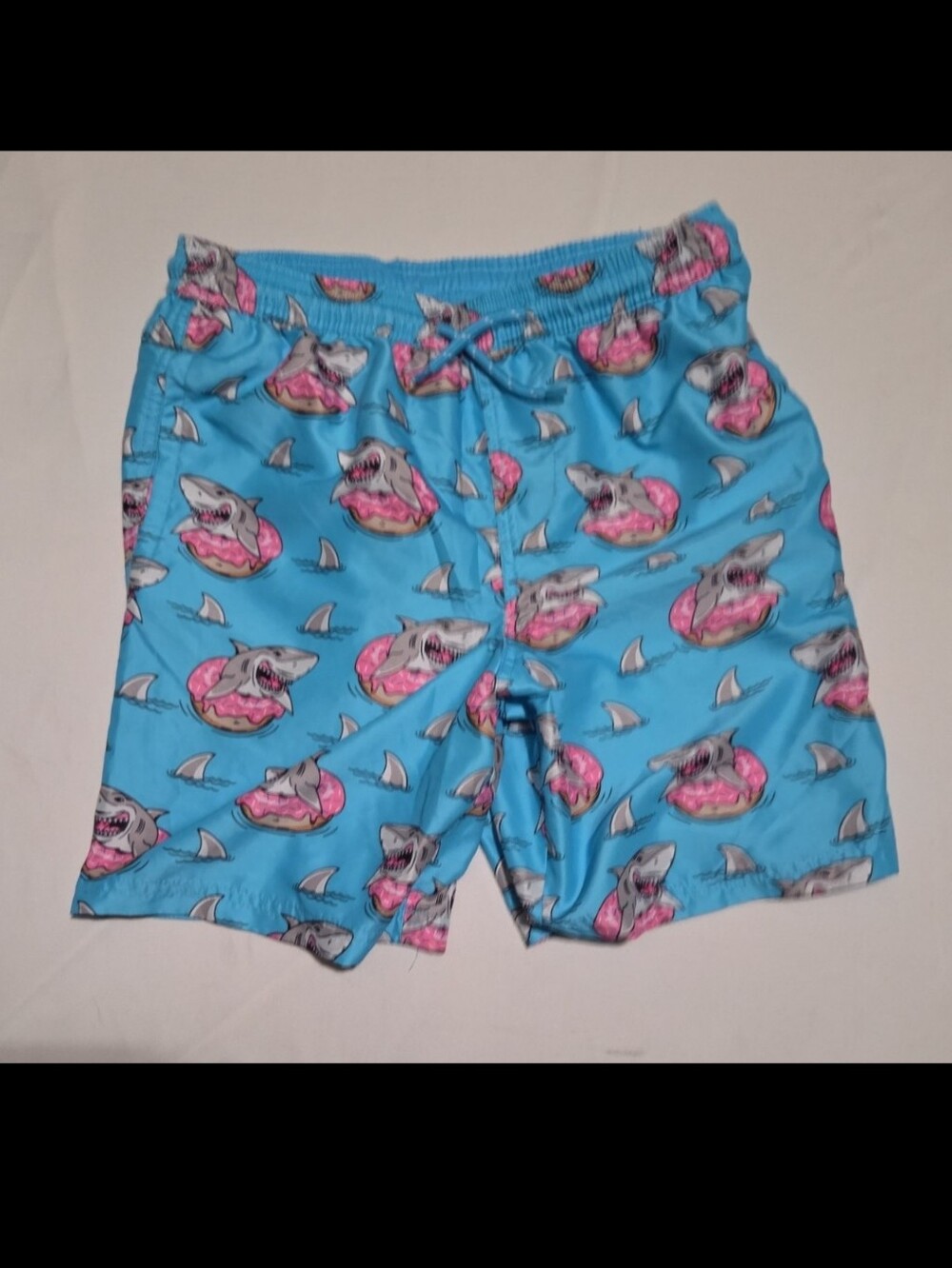 Wonder nation boys size 18 blue shark donut swim trunks #28